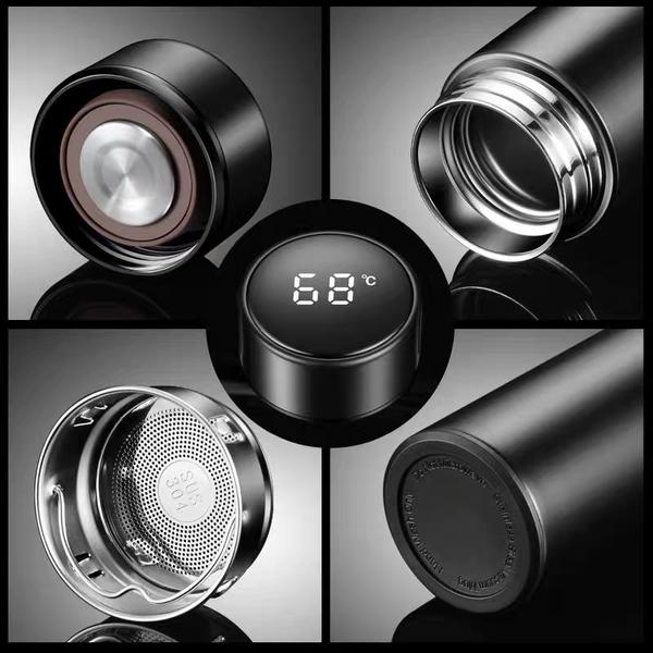 Digital Temperature Water Bottle 500ml Stainless Steel Multi Color