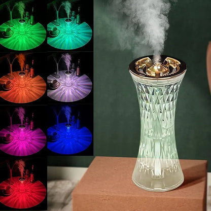 Crystal Lamp Air Humidifier With Cool Mist Maker Fogger Seven Color Night Lamp Atmosphere Room Decoration Home lights