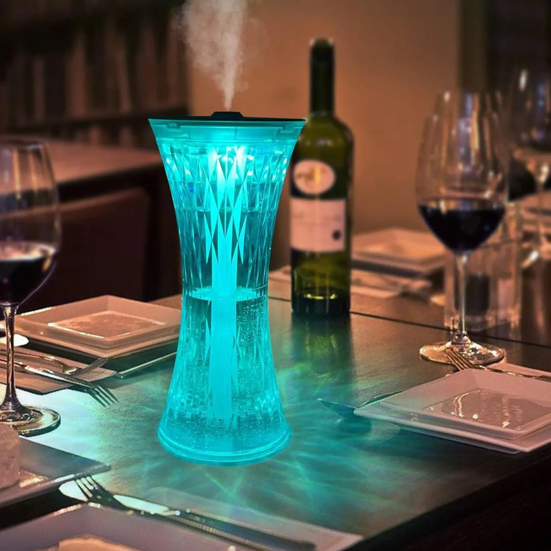 Crystal Lamp Air Humidifier With Cool Mist Maker Fogger Seven Color Night Lamp Atmosphere Room Decoration Home lights