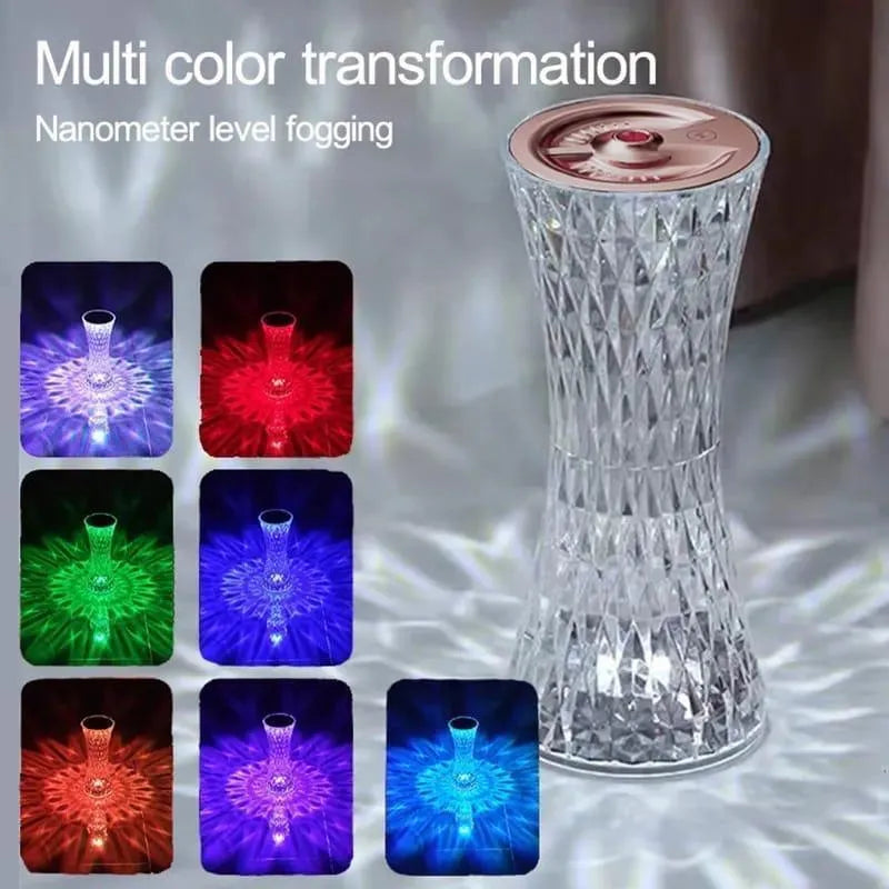 Crystal Lamp Air Humidifier With Cool Mist Maker Fogger Seven Color Night Lamp Atmosphere Room Decoration Home lights