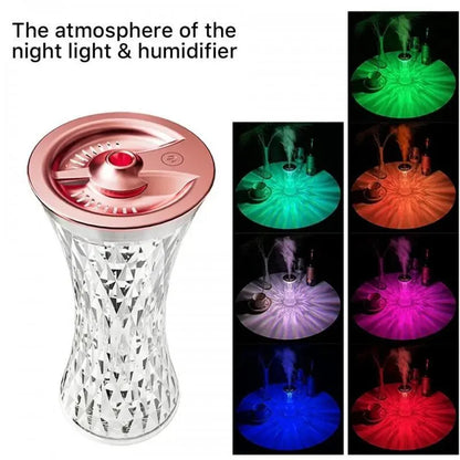 Crystal Lamp Air Humidifier With Cool Mist Maker Fogger Seven Color Night Lamp Atmosphere Room Decoration Home lights