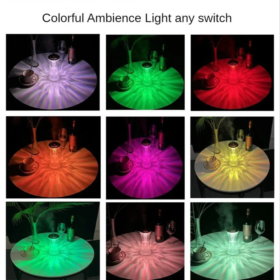 Crystal Lamp Air Humidifier With Cool Mist Maker Fogger Seven Color Night Lamp Atmosphere Room Decoration Home lights