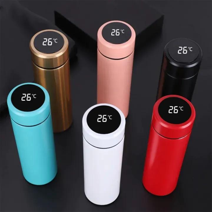 Digital Temperature Water Bottle 500ml Stainless Steel Multi Color