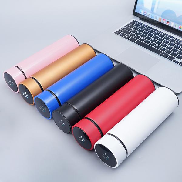 Digital Temperature Water Bottle 500ml Stainless Steel Multi Color