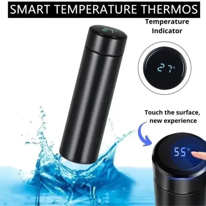 Digital Temperature Water Bottle 500ml Stainless Steel Multi Color